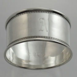 Napkin Ring Sterling Silver | London England c1918 A Initial