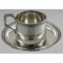 Demitasse Cup and Saucer Silver Austria-Hungary c1867-72 Vienna