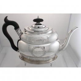 Tea Pot on Stand Sterling Silver Solomon Hougham London England