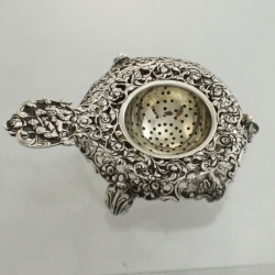 Tea Strainer .800 Silver Germany c1900 Baroque Style